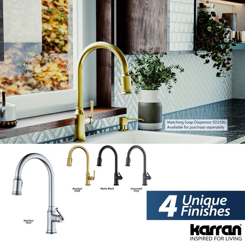 Karran Auburn One-Handle Pull Down Dual Function Sprayer Kitchen Faucet