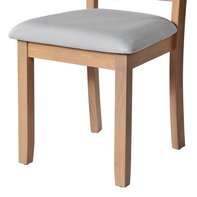 Roomfitters Foldable Dining Table Set, 5 Piece Drop Leaf Kitchen Table with 4 Upholstered Chairs, Space Saving Design