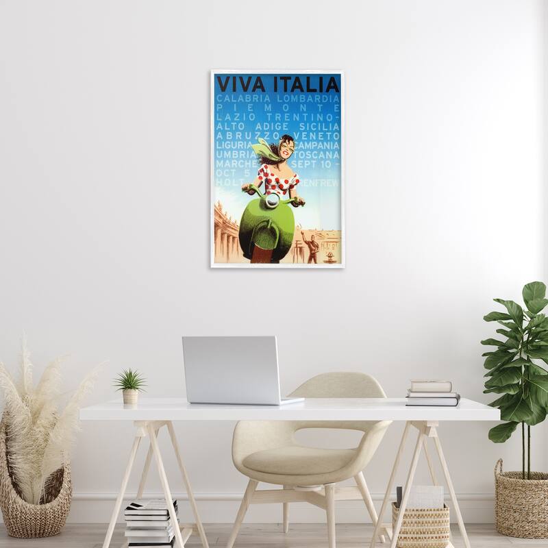 Stupell Vintage Italy Travel Ad Framed Giclee Art Design By Marcus Jules