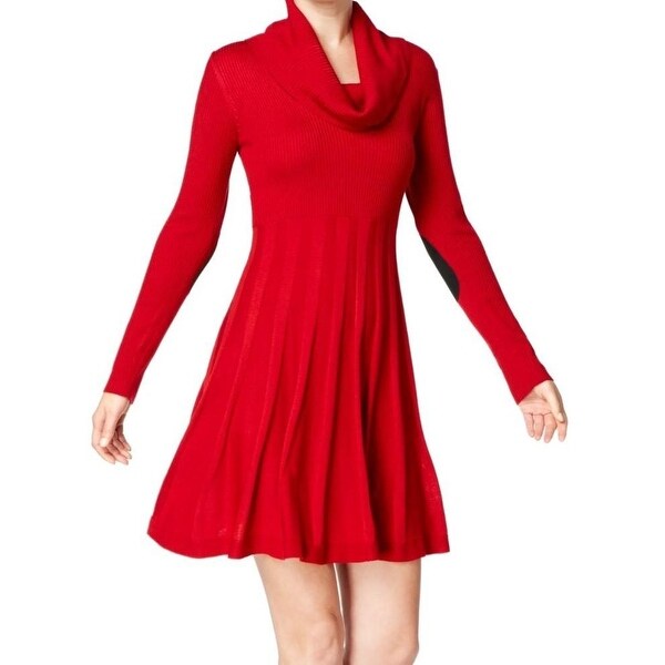 calvin klein red sweater dress