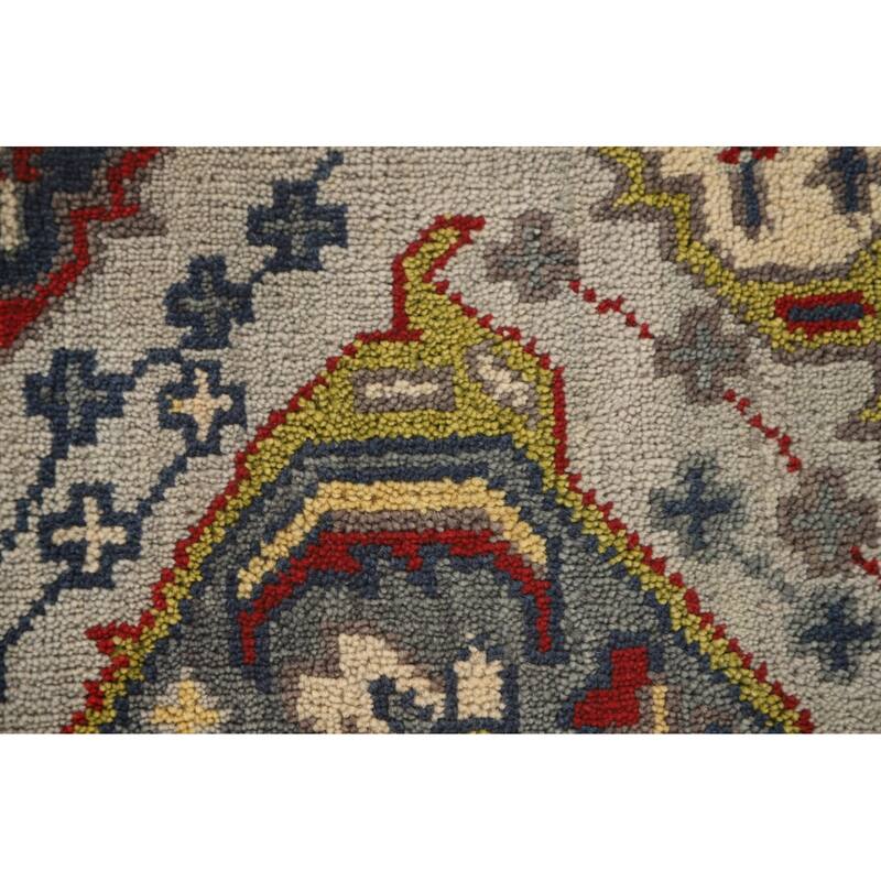 Traditional Grey Kazak Runner Rug Hand-Knotted Wool Carpet - 2'6" x 9'10"
