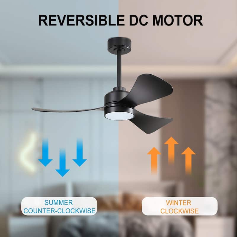 MLiAN 42 inch 3 ABS Blades Smart LED Ceiling Fan with Remote... - 42"