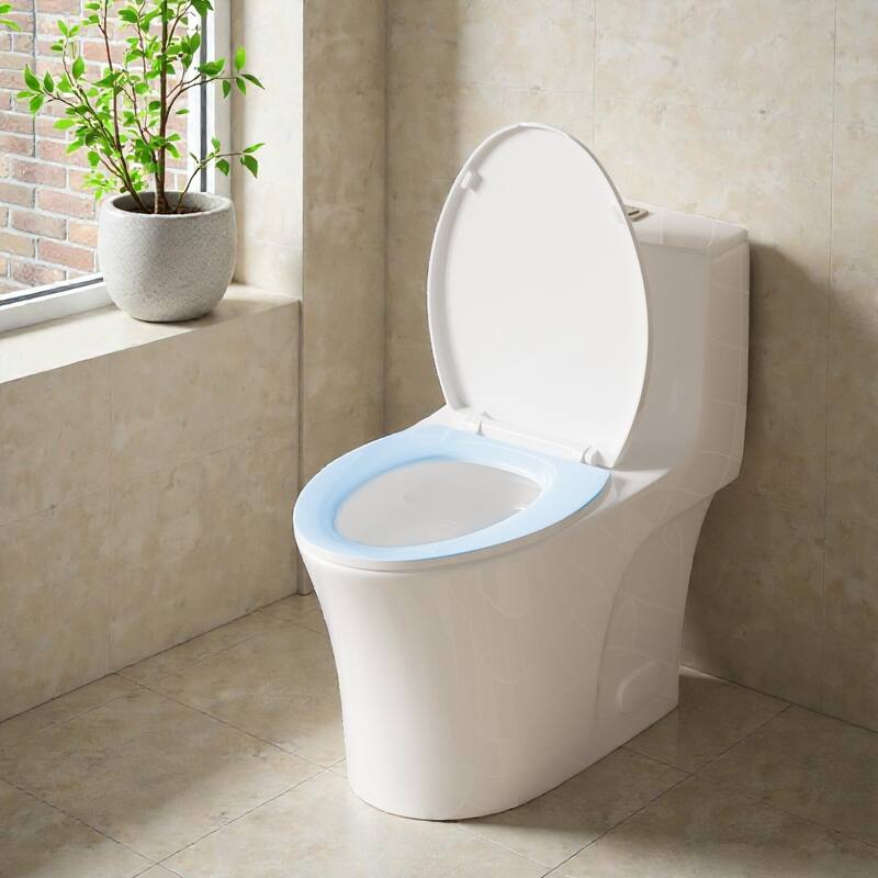 One Piece Elongated Toilet Tornado Flush. ADA Height 17 Inch. Dual Flush 1.1 1.6 GPF. MAP 1000g