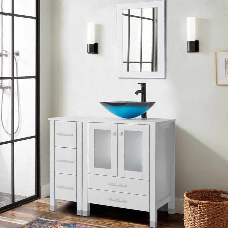 36" Bathroom Vanity with Sink Set Side Cabinet