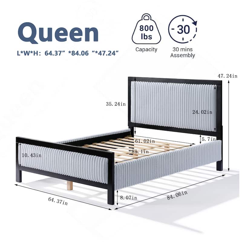 Upholstered Bed with Exceptional Comfort and Stylish Appeal