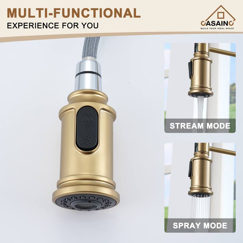 Single Handle 21 in. Pull Down Sprayer Kitchen Faucet