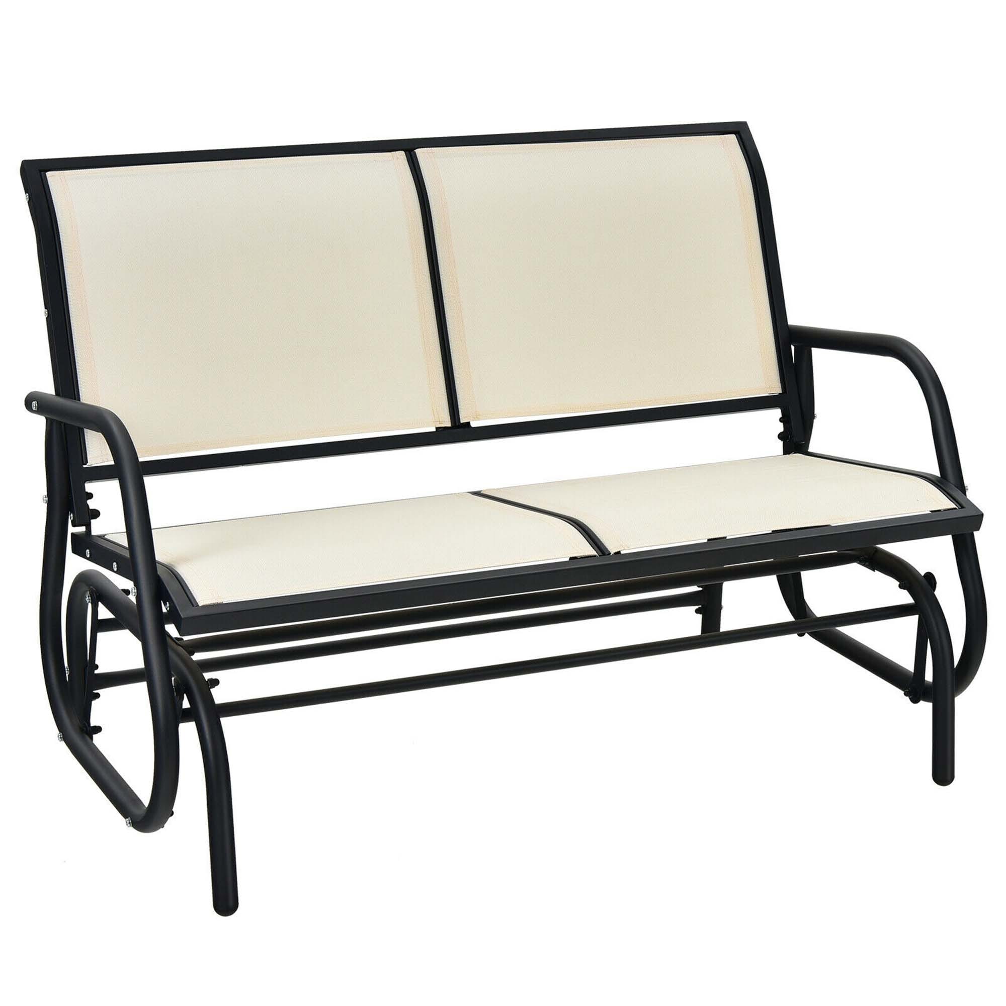 Outdoor Patio Swing Glider Bench Chair Steel Rocking Garden Loveseat
