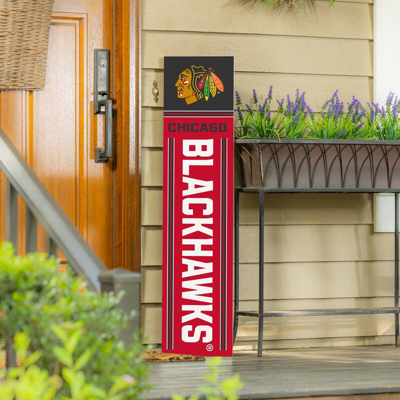 47" Double Sided Seasonal Porch Leaner, Chicago Blackhawks - 47" x 11.25"