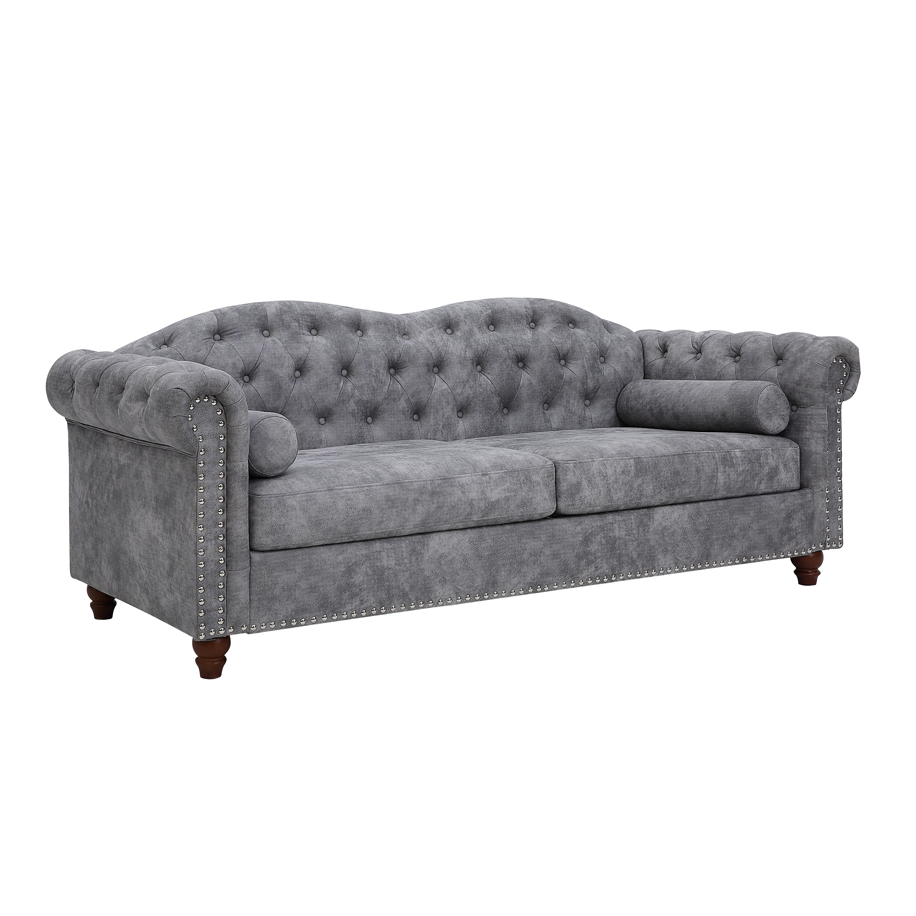 On　OFFVelvet Underground 4CD +1CD Traditional Velvet Chesterfield Upholstered Sofa with Nail