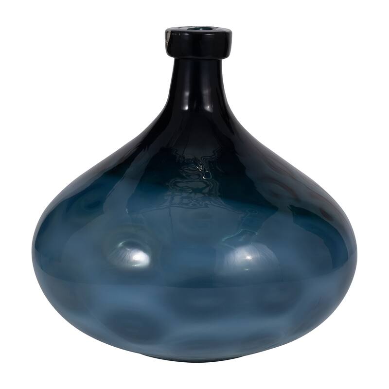Sagebrook Home Coastal Glass Blue Modern Vase - 13" x 13" x 13"