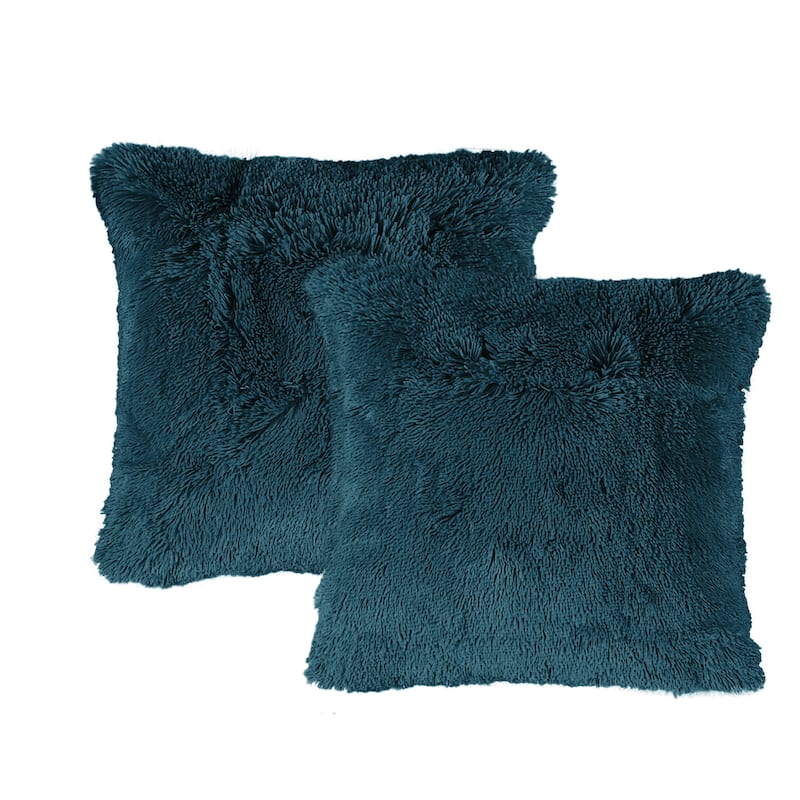 Halsted Shaggy FauxFur Decorative Throw Pillow Cover Set, NO INSERT