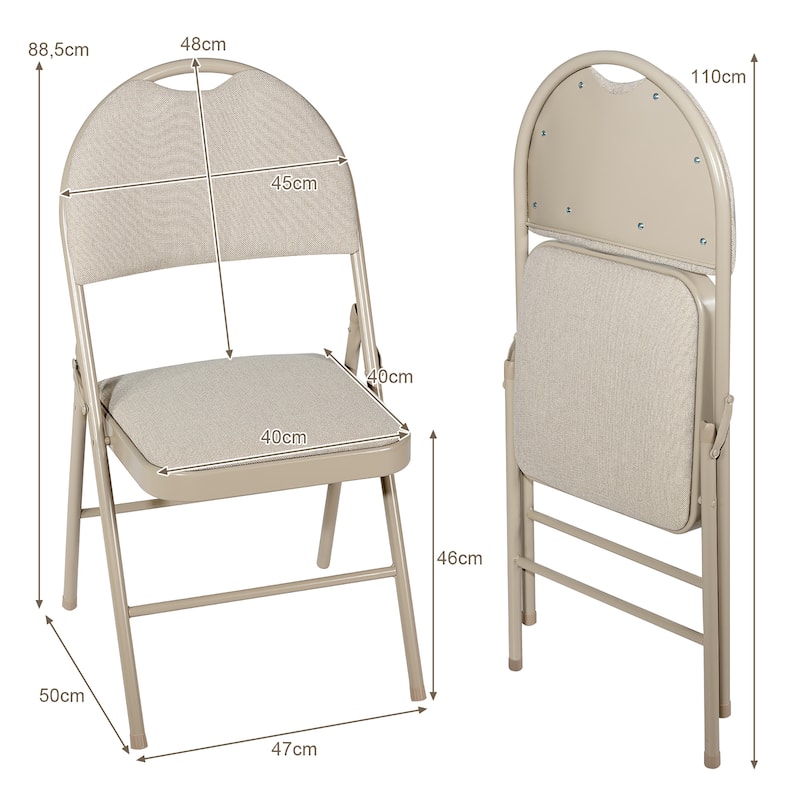 Metal Fabric Padded Folding Chair (Set of 6)