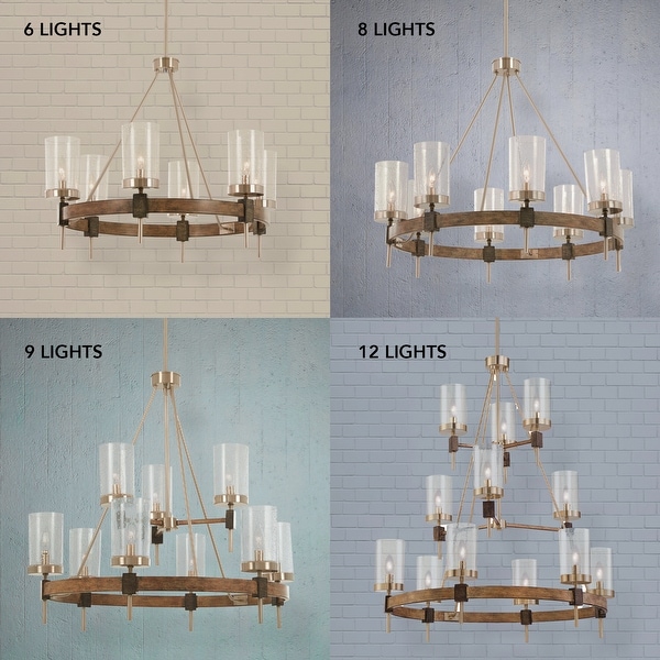 Bridlewood 6 light chandelier with a stone gray and brushed nickel finish and clear seeded glass by Minka Lavery Bed Bath Beyond 20089696