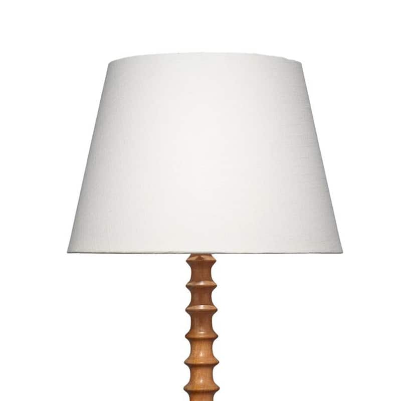 Dio 31 Inch Table Lamp, White Slub Drum Shade, Brown Turned Wood Base