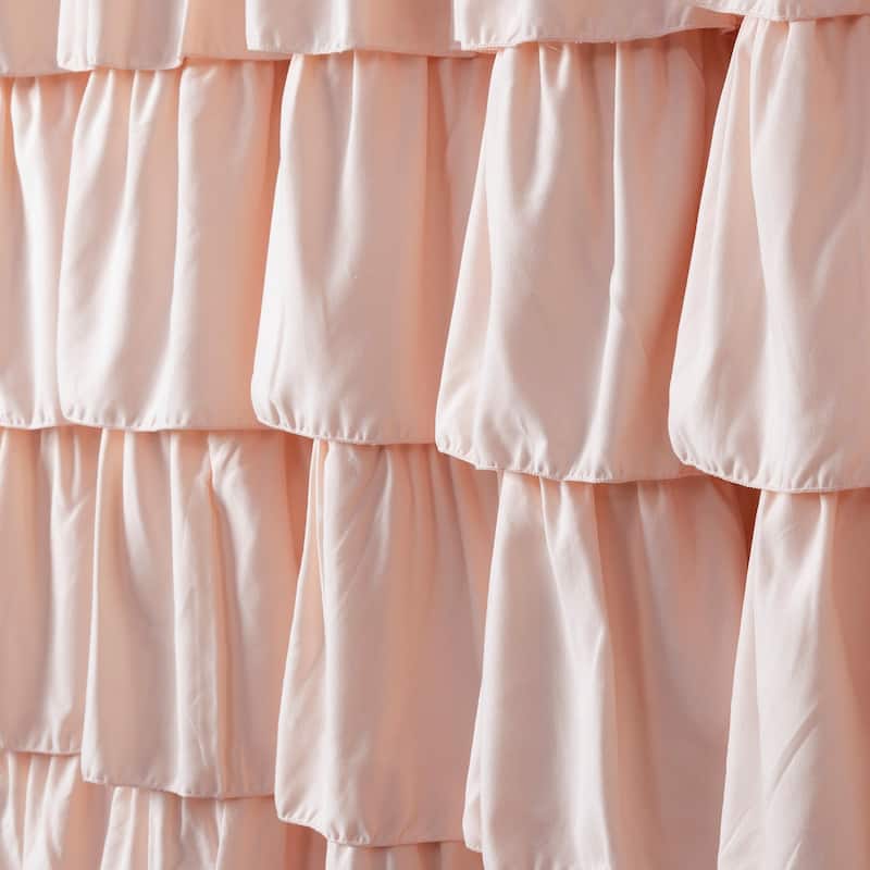 Lush Decor Ruffled Solid Color Shower Curtain