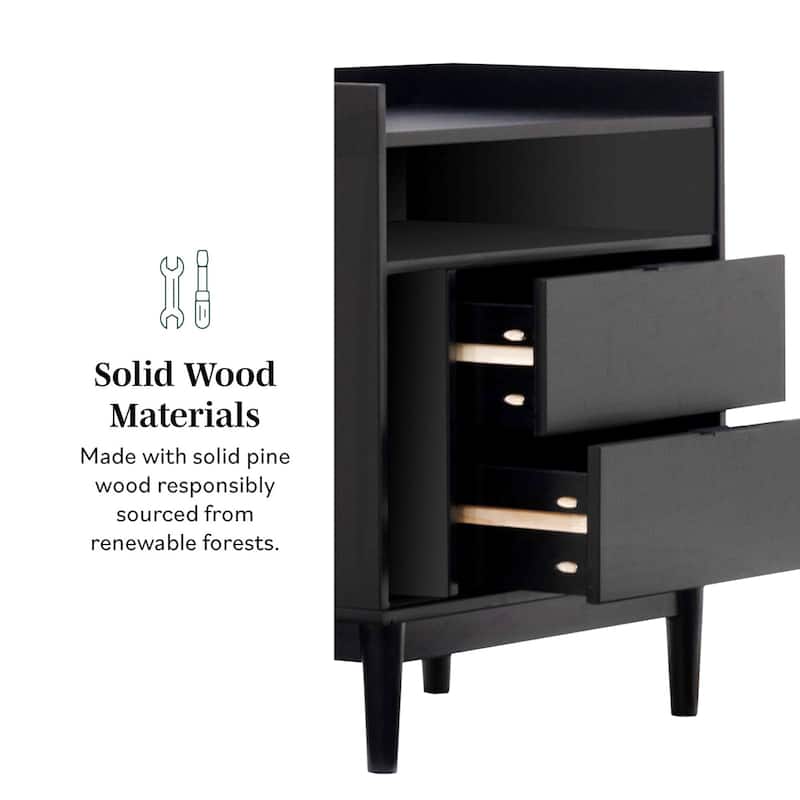 Middlebrook Modern Gallery-Top Solid Wood Nightstand (Set of 2)