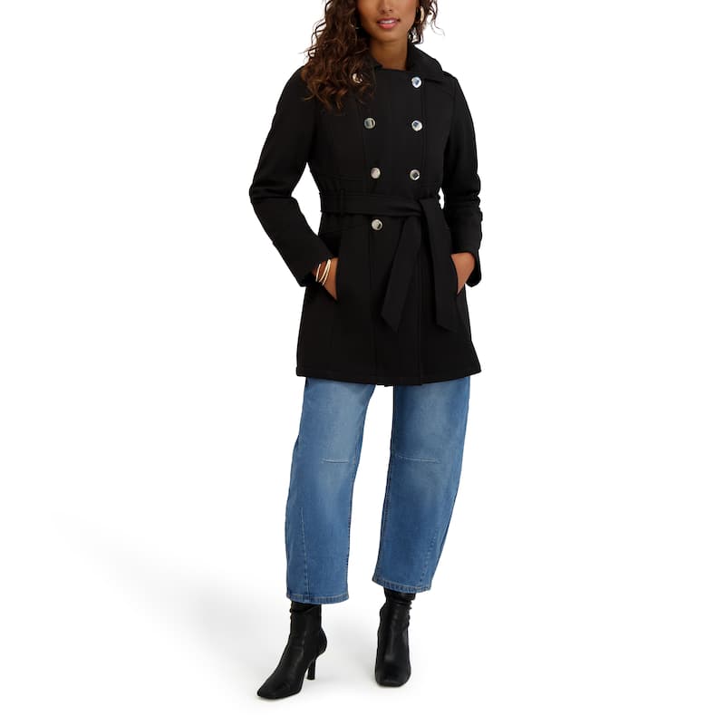 Kensie Water Resistant Hooded Soft Shell Jacket - Black - S