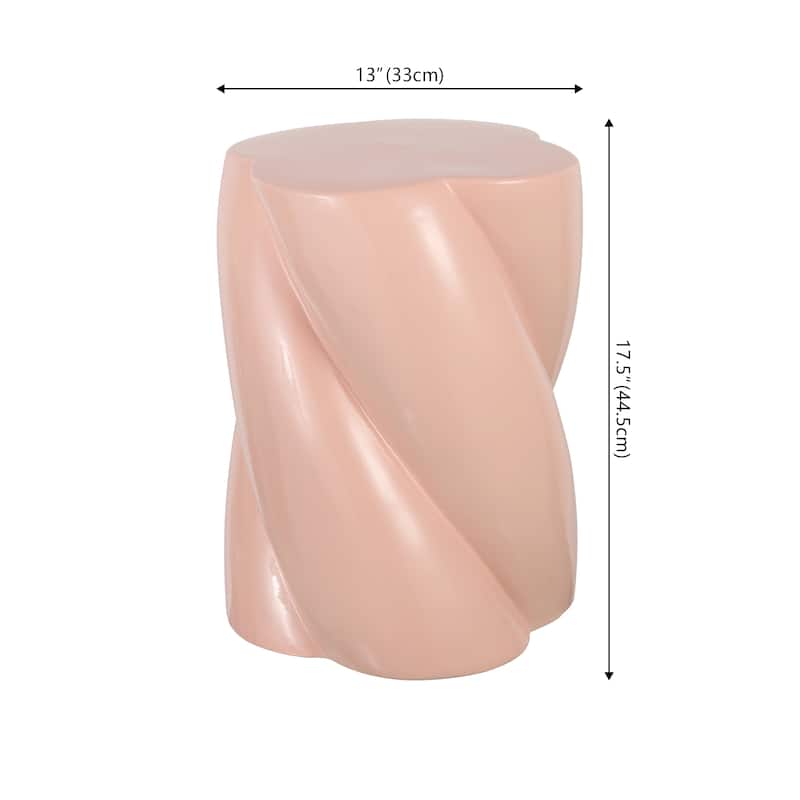 Yves 18" Modern Minimalist Rope Twist Ceramic Indoor/Outdoor Garden Stool, By JONATHAN Y