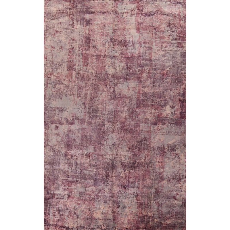 Art & Craft Abstract Large Area Rug Hand-Knotted Wool Carpet - 9'9"x 14'1"