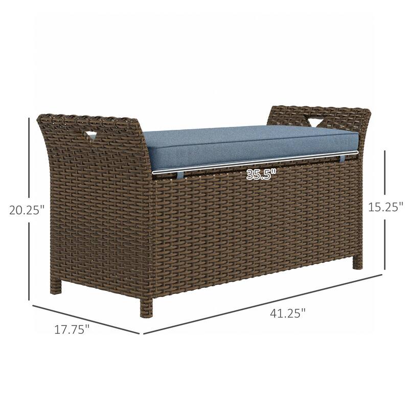 Simple Storage Bench with Rattan Decoration Entryway Bench, Upholstered Seat Window Bench Decorative Bench with Handles
