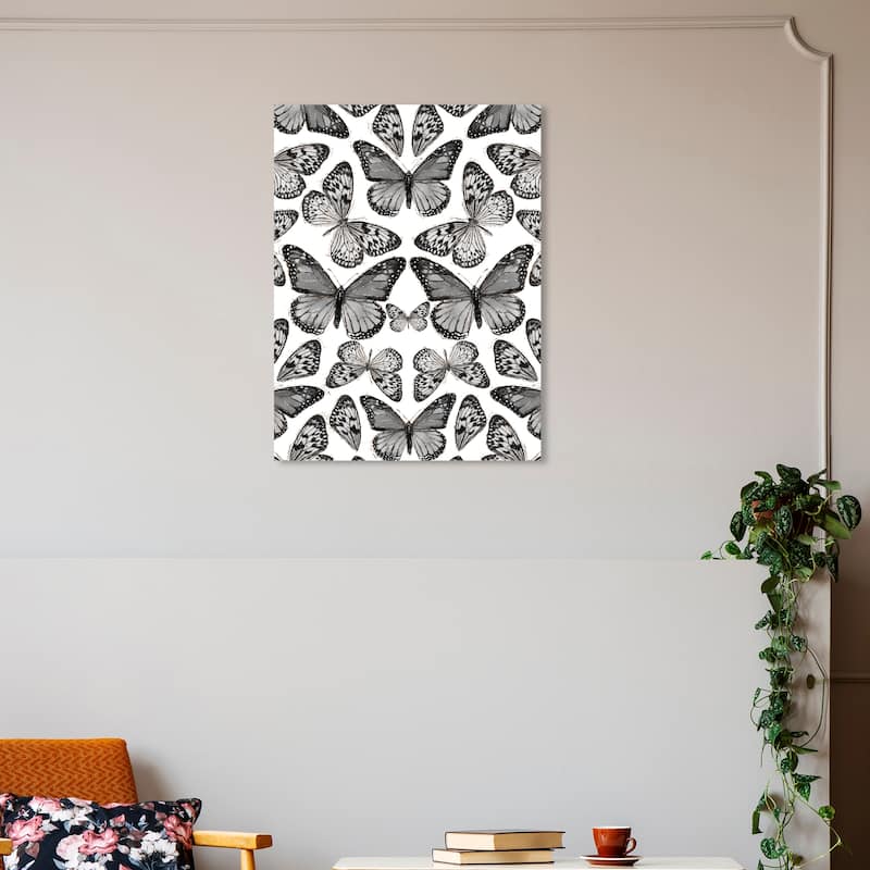 Wynwood Studio Canvas Animals Monarch Mirrors Black and Farmhouse Wall Art Canvas Print - 30 x 20