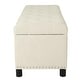 preview thumbnail 8 of 12, Adeco Deluxe Beige Linen Storage Ottoman Bench with Nailhead Trim