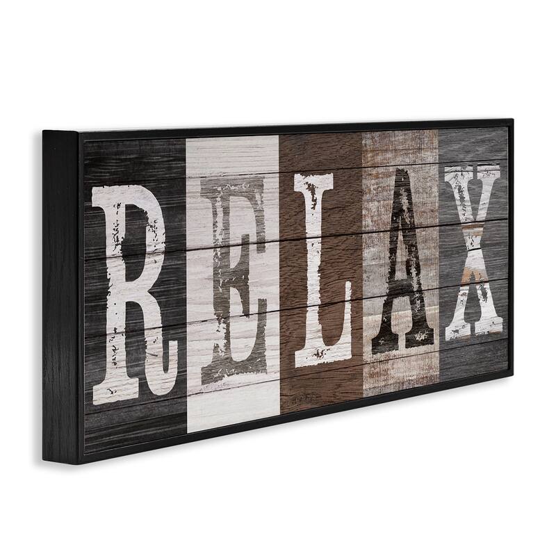 Stupell Rustic Bathroom Relax Letters Framed Giclee Art Design By Susan Arnot