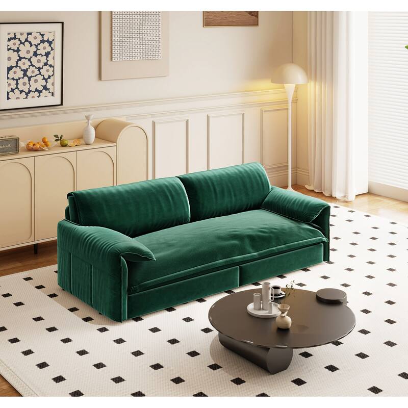3-in-1 Convertible Sleeper with Side Storage,Multi-Functional Loveseat for Various Spaces