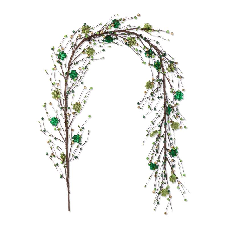 Glitzhome 20"D St. Patrick's Shamrock Berry Wreath & Garland
