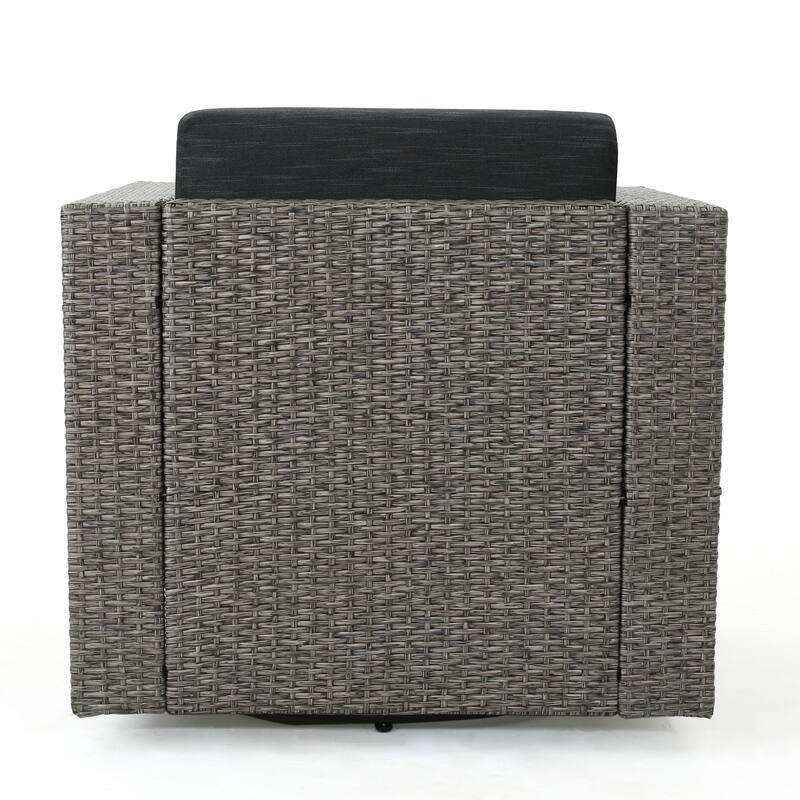Puerta Outdoor Wicker Swivel Club Chair by Christopher Knight Home