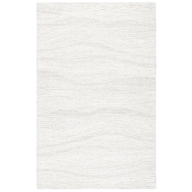 SAFAVIEH Handmade Metro Fetnete Modern Abstract Wool Rug - 4' Square - Natural/Ivory