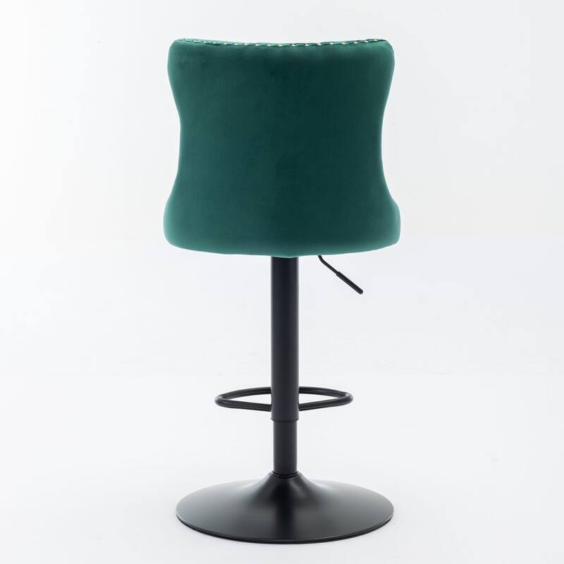 Bar stools with Backs Luxurious Velvet Swivel - Adjustable Height, Set of 2