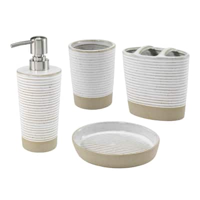 Avanti Linens Drift 4-Piece Bath Accessory Set - Bath Acc 4pc Set - TM, TB, SD, LP