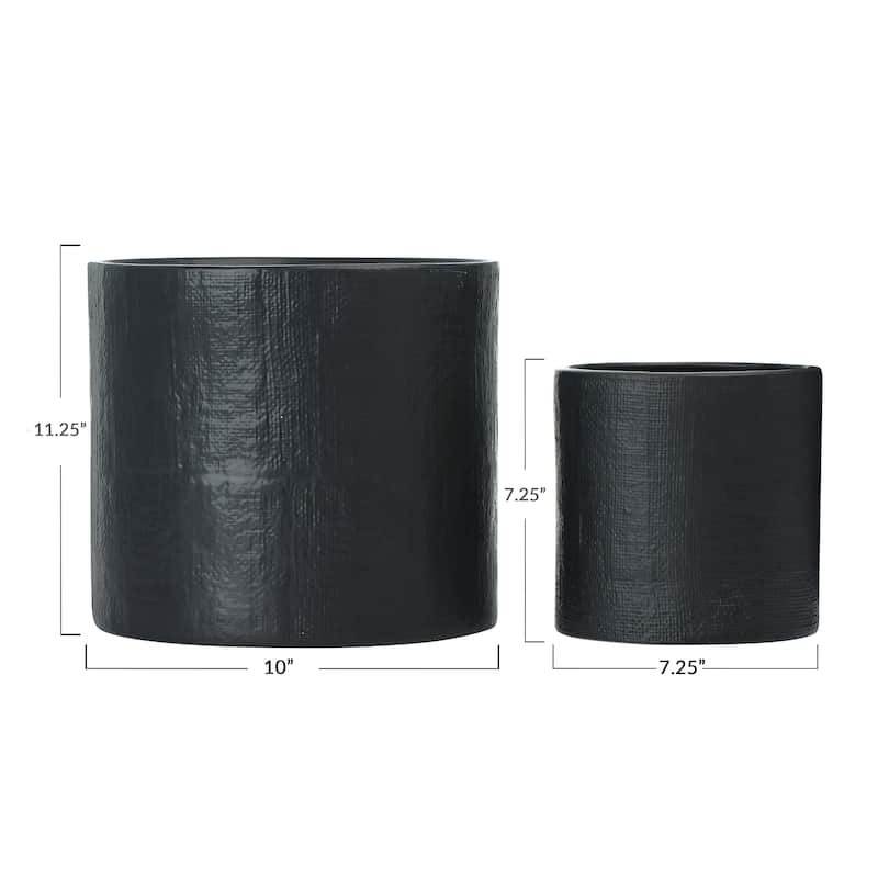Stoneware Planters, Set of 2