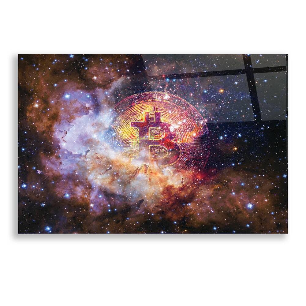 Epic Art 'Bitcoin Nebula', Acrylic Glass Wall Art