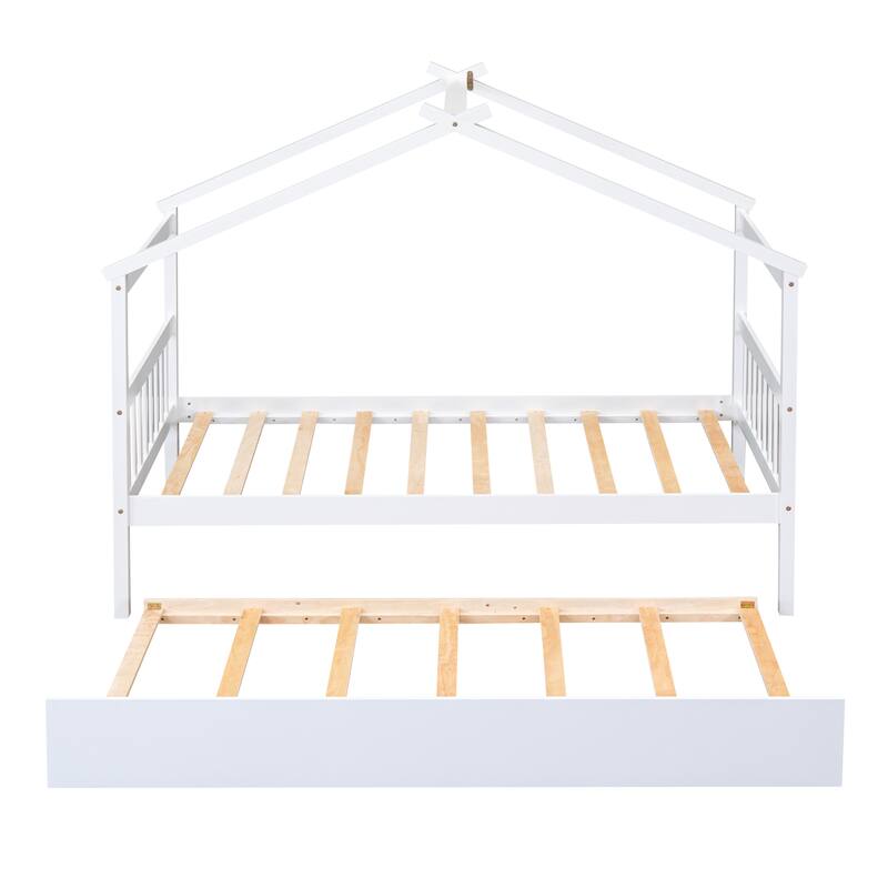 Wooden House Bed with Trundle Creativity House Bed Maximized space