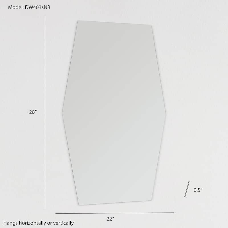 Charly 22 in. W x 28 in. H Octagon Polished Frameless Bathroom Vanity Mirror - 22" x 28"