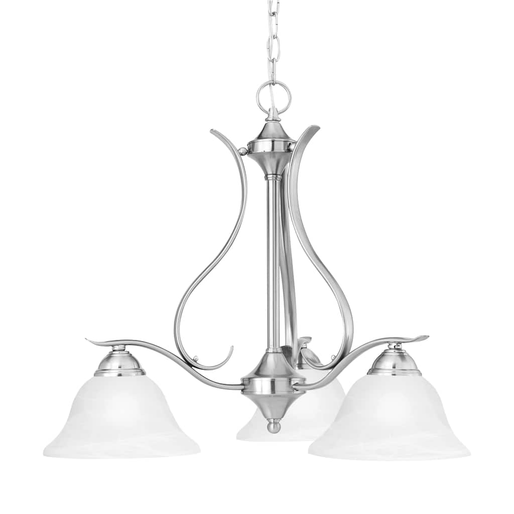 Prestige 26.5-inch Wide 3-Light Chandelier in Brushed Nickel - 26.5in W x 26.5in D x 21in H