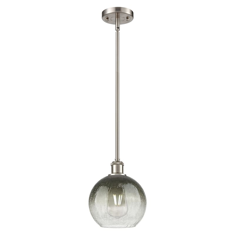 Innovations Lighting Endless Possibilities Ballston - Brookhaven Globe - 1 Light 8" Stem Hung Mini Pendant - Slate/Brushed Satin Nickel
