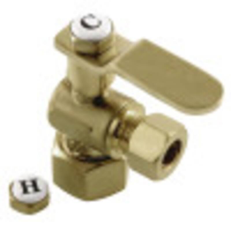 Kingston Brass Whitaker 1/2" FIP x 3/8" O.D. Comp Angle Stop Valve - Brushed Brass