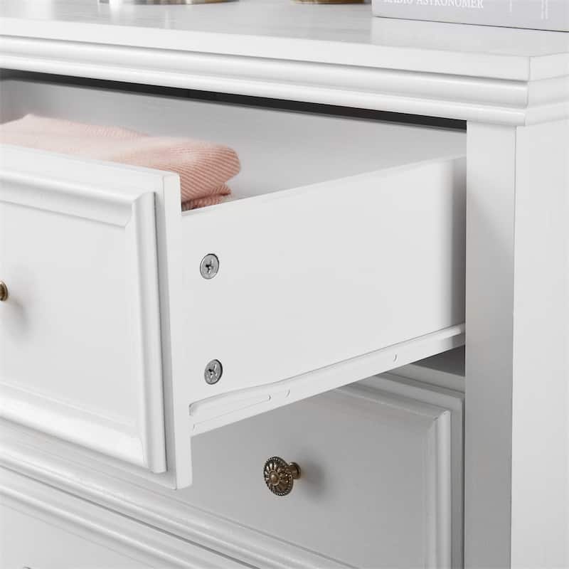 Modern 5 Drawers Dresser with Metal Handles and Metal Slide Rails