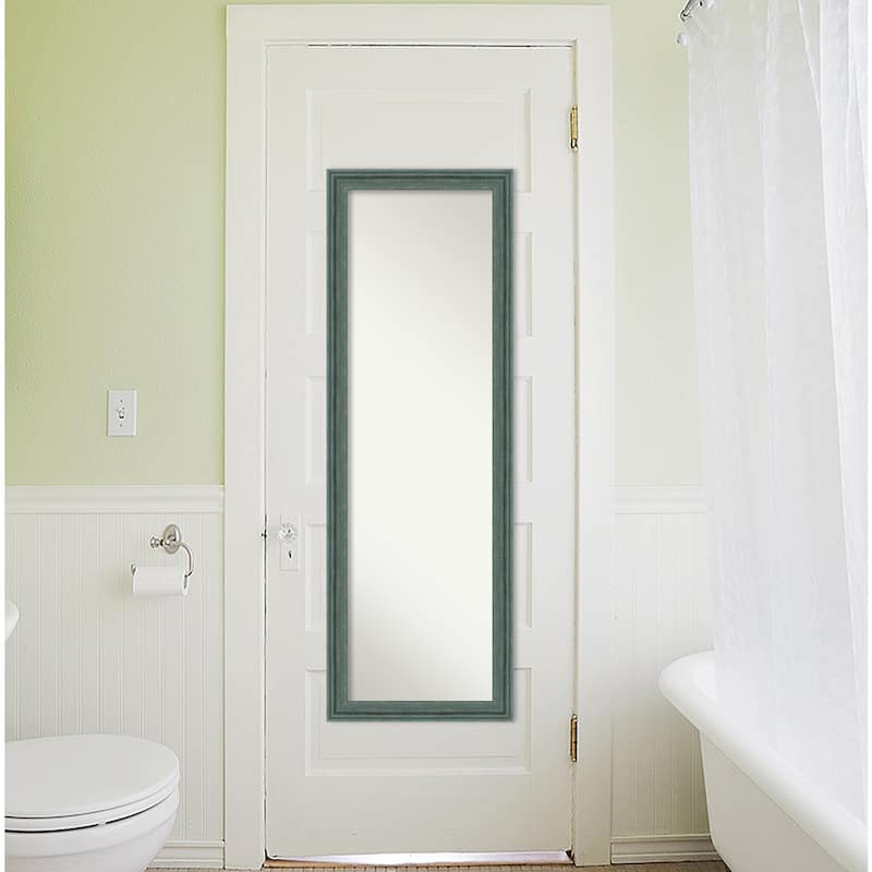Upcycled Non-Beveled Wood Framed Full-Length On the Door Mirror - Glass Size 14x48