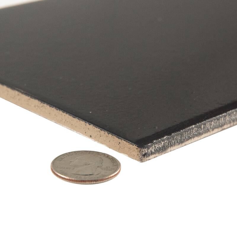 Merola Tile Piscina Glossy Black 9-5/8" x 19-1/2" Porcelain Floor and Wall Tile