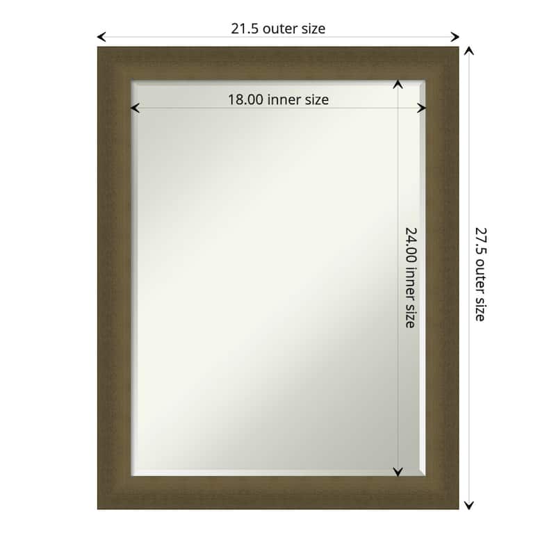 Blaine Narrow Half-Inch-Bevel Framed Wall Mirror - Glass Size 18x24 - Blaine Light Bronze Narrow