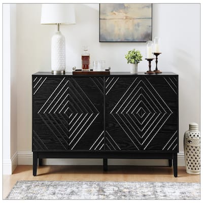 Farmhouse 60.5'' Buffet Cabinet with Adjustable Shelves for Living Room