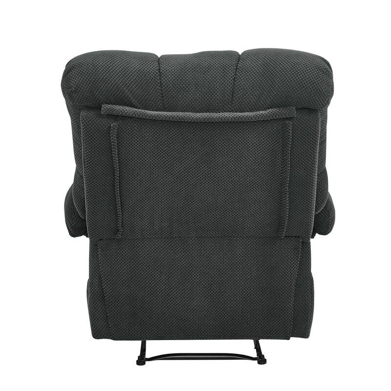 Recliner Chair, Overstuffed Armchair, Manual Recliner, Padded Footrest, Ergonomic Lounge Chair, Soft Fabric Recliner