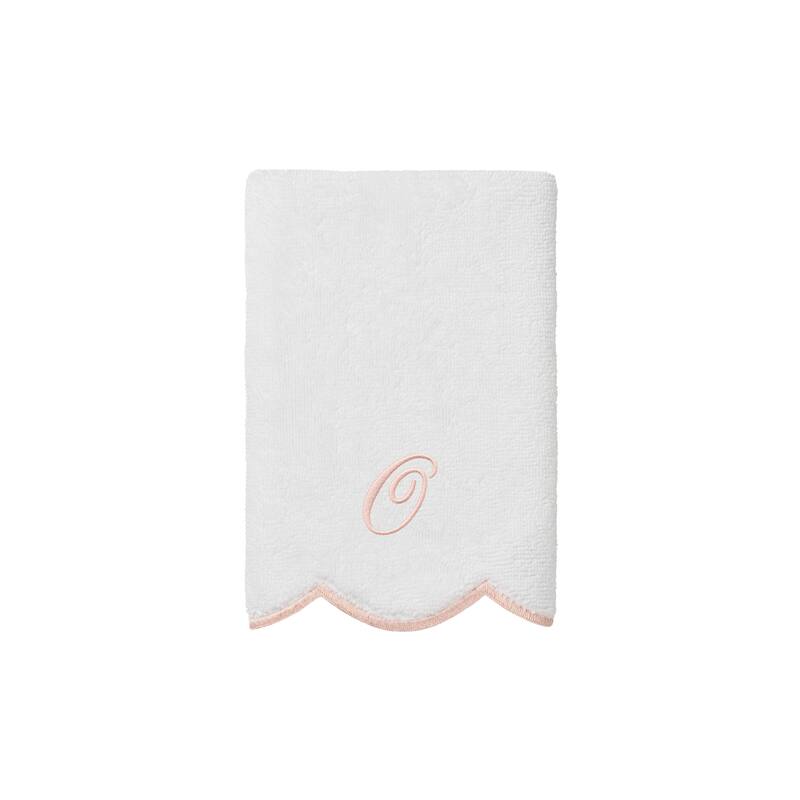 Authentic Hotel and Spa 100% Turkish Cotton Pink ADORNIA Scallop Personalized 3 Piece Towel Set - 3 Piece Set
