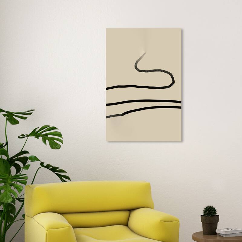 Wynwood Studio Canvas Abstract Plastic Hanger Black and Tan Modern & Contemporary Wall Art Canvas Print - 30 x 20
