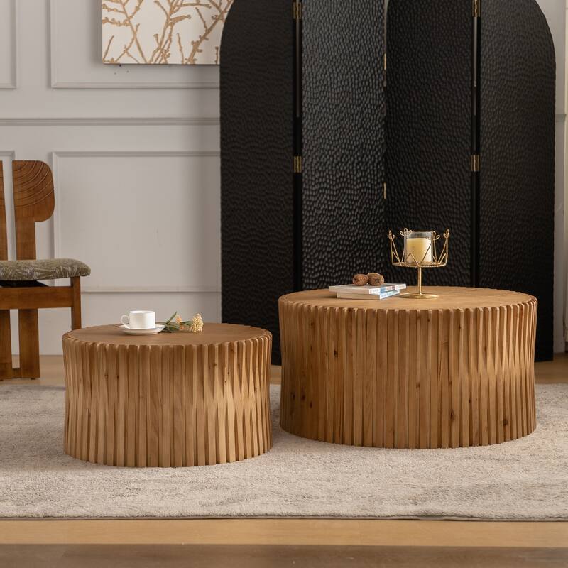 Cylindrical Nesting Coffee Table Set
