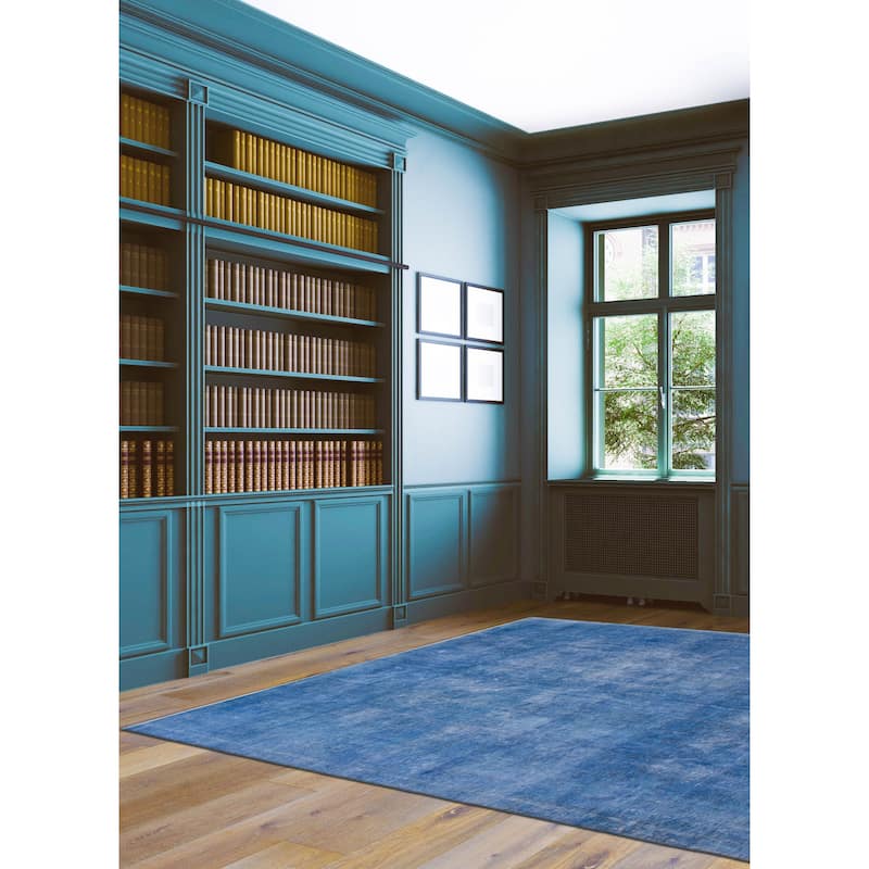 ECARPETGALLERY Hand-knotted Color Transition Blue Wool Rug - 7'7 x 10'3